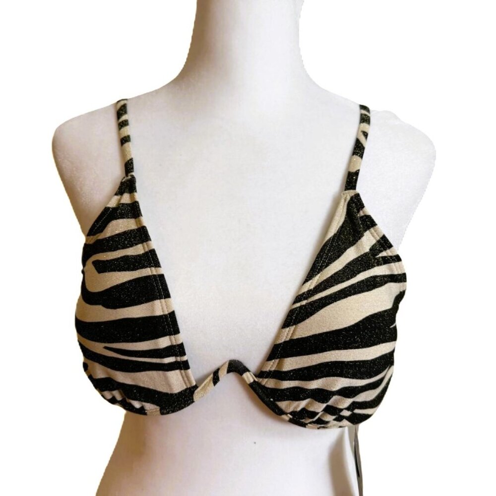 No Boundaries Fashion Zebra Bra Bikini Top size M NWT